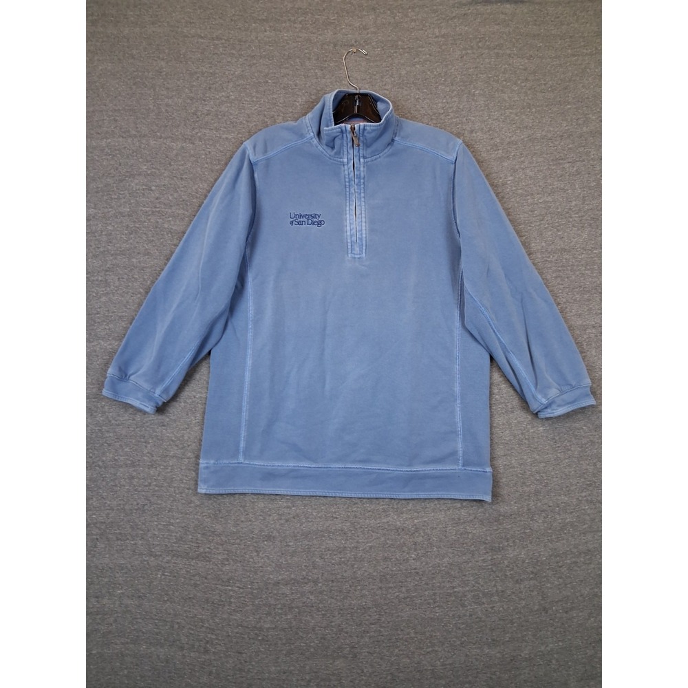 Tommy Bahama Mens Jacket M Blue Knit 1/4 Zip University San Diego Resort Casual - Picture 2 of 8